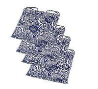 Linen Dining Chair Cushions Set of 2/4/6 with Ties Decorative Seat Pads for Kitchen & Office Chairs Comfortable 45x45cm Chair Cushions for Home Décor