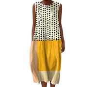 Linen Dresses Cheesecloth Dress for Women Summer Casual V Neck Italian Midi Short Sleeveless A-line Sundress Tunic Breathable Floral With Pockets Beach Lightweight Shift Plus Size Ladies UK Italy