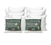 Linen Empire Cushion Inserts 18" x 18" Pack of 10 Cushion Inner Pads (45 x 45 cm) - White Square Bounce Back Decorative Scatter Cushion Stuffers - Sofa Bed Couch Pillows