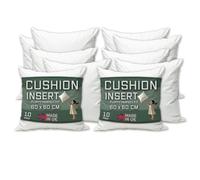 Linen Empire Cushion Inserts 24" x 24" Pack of 10 Cushion Inner Pads (60 x 60 cm) - White Square Bounce Back Decorative Scatter Cushion Stuffers - Sofa Bed Couch Pillows