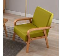 Linen Fabric Armchair, Modern Accent Chair - Comfortable Relaxing Lounge Chair with Wood Legs for Living Room and Balcony