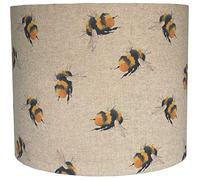 Linen Fabric Bumble Bee Design Lampshade Ceiling Light Shade Modern Pattern Print Beige Home Decor