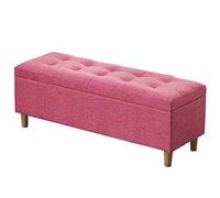 Linen Fabric Sto Ottoman with Hidden Lid & Solid Wood Legs Versatile Shoe Changing Stool for Bedroom & Living Room 70cm27.5in Sofa Seat SpaceSaving Sto Solut