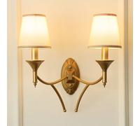 Linen Fabric Wall Sconce Hardwired Indoor Cloth Wall Lamp Bathroom Vanity Lights with Fabric Shade, Modern Retro Wall Mounted Lights for Bedroom Living Room, E27