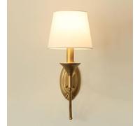 Linen Fabric Wall Sconce Hardwired Indoor Cloth Wall Lamp Bathroom Vanity Lights with Fabric Shade, Modern Retro Wall Mounted Lights for Bedroom Living Room, E27