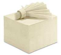 Linen-Feel Colored Paper Napkins - Decortive Cloth-Like CREAM Luncheon Napkins - Soft And Absorbent. For Kitchen, Party, Wedding, Dinner Or Any Occasion. (Pack of 50)