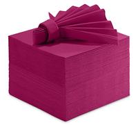 Linen-Feel Colored Paper Napkins - Decortive Cloth-Like FUCHSIA Luncheon Napkins - Soft And Absorbent. For Kitchen, Party, Wedding, Dinner Or Any Occasion. (Pack of 50)