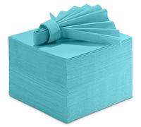Linen-Feel Colored Paper Napkins - Decortive Cloth-Like MINT BLUE Luncheon Napkins - Soft And Absorbent. For Kitchen, Party, Wedding, Dinner Or Any Occasion. (Pack of 50)