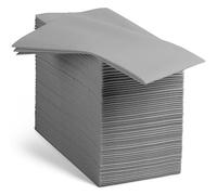 Linen-Feel Grey Paper Napkins - Decorative Cloth-Like Disposable Dinner Napkins - Soft And Absorbent Napkins for Thanksgiving, Party, Wedding, Bathroom Or Any Occasion. (Pack of 100)
