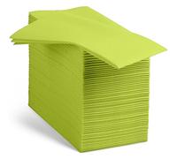 Linen-Feel Kiwi Paper Napkins - Decortive Cloth-Like Disposable Dinner Napkins - Soft And Absorbent Napkins for Thanksgiving, Party, Wedding, Bathroom Or Any Occasion. (Pack of 100)