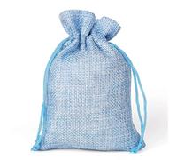 linen gift bag,easter jute gift bags 2-10Pcs Jute Drawstring Natural Burlap Bag Gift Bags Multi Size Jewelry Packaging Wedding Diy Customizable Logo(Sky blue,10Pcs 7X9CM)