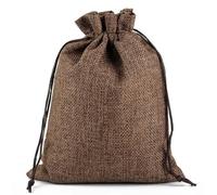 linen gift bag,easter jute gift bags 2-10Pcs Jute Drawstring Natural Burlap Bag Gift Bags Multi Size Jewelry Packaging Wedding Diy Customizable Logo(Deep coffee,3Pcs 20x30CM)