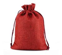 linen gift bag,easter jute gift bags 50Pcs Small Linen Jute Gift Bags With Drawstring For Wedding Party Favors Candy Jewelry Storage Sacks(Wine Red,50PCS_13X18CM)