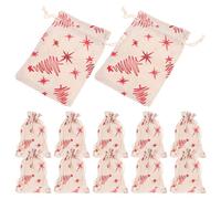 Linen Gift Red 10x14cm Drawstring Cotton Bags 25pcs for Candy Jewelry | Reusable Pouch Set, Easy to Carry and Store, Fashionable Cute Style, Small Size for Party Treats