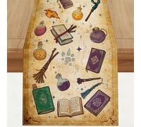 Linen Halloween Table Runner 72 Inches Long, Halloween Home Kitchen Dining Room Table Decor, Boy Birthday Party Baby Shower Decorations and Supplies for Kids
