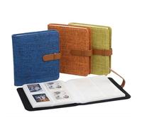 Linen Hardcover Photo Album, 3 X 3 Inch 288 Pockets Picture Album, DIY Scrapbook Album, for 12 11 7 Camera, for Family Wedding Anniversary Vacation (Orange)
