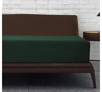 Linen Home Bottle Green King Fitted Sheet Deep fit 12''/30cm Microfibre Easy Care Fitted Sheets King Size - Ultra Soft Brushed Wrinkle and Fade Resistance Bedding(King, Bottle Green)