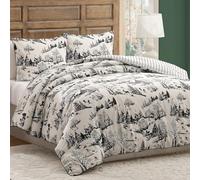 Linen Home Coverless Single Duvet Set Printed Aurora Black 2-Pieces Velvet Reversible 10.5 Tog Comforter Set With 1 Shams- 100% Down Alternative & Breathable Bedding For All Seasons.