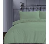 Linen Home Super King Duvet Cover Set Sage Green - Soft Microfibre SuperKing Duvet Cover with 2 Pillowcases,Easy Care Wrinkle Free Bedding Set of 3 Pcs (Super King, Sage Green)