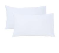 Linen Home White Pillowcases 2 Pack, Easy Care Soft Brushed Microfibre Standard Pillow cases 50x75 cm, Wrinkle and Fade Resistance (Pillowcases 2 Pack, White)