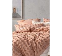 Linen House Haze Tufted Polka Dot Pillowcase Set in Light Brown Linen House Light Brown