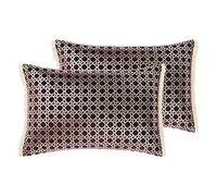 Linen House Taira Twin Pack Feather Filled Cushions, Multi, 40 x 60cm