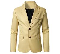 Linen Jacket Men's Business Modern Blazer Men's Slim Fit Leisure Suit Jacket 2 Buttons Lightweight Suit Jacket Lapels Sporty Suit Jacket Fashion Leisure Jacket Casual Men's Suit for Office Work and