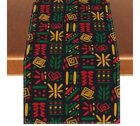 Linen Juneteenth Table Runner Afircan American Black History Month Tablecloth Juneteenth Decorations and Supplies for Home Kitchen Table-13×90''