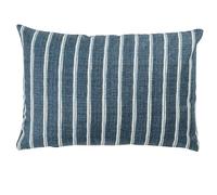 Linen Loft Cambridge Stripe Boudoir Cushion Cover in Denim Blue. Chalk Stripe, Summer Nautical Inspired Style, 100% Cotton. 17x12 Rectangular Cushion Cover Only
