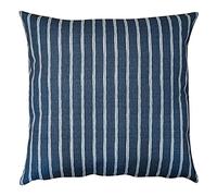 Linen Loft Cambridge Stripe Extra-Large Cushion Cover. Denim Indigo Blue Chalk Stripe, Summer Nautical Inspired Style, Soft 100% Sustainable Cotton. 23" XL Square. Cover Only.