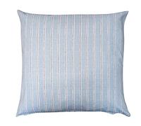 Linen Loft Cambridge Stripe Extra-Large Cushion Cover. Duck Egg Blue Chalk Stripe, Summer Nautical Inspired Style, Soft 100% Sustainable Cotton. 23" XL Square. Cover Only.