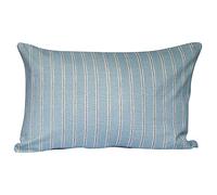 Linen Loft Cambridge Stripe XL Rectangular Cushion Cover. Duck Egg Blue Chalk Stripe, Summer Nautical Style, Soft 100% Sustainable Cotton. 23x15 XL Rectangle. Cover Only.