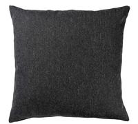 Linen Loft Classic Herringbone Tweed Extra-Large Cushion in Charcoal Grey. Deep Grey Traditional Check Design. 23x23 Square Cushion Cover