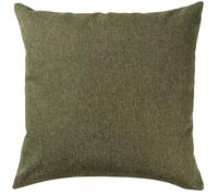 Linen Loft Classic Herringbone Tweed Extra-Large Cushion in Vintage Green. British Racing Green Traditional Check Design. 23x23 Square Cushion Cover