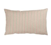 Linen Loft Cotswold Countryside Stripe XL Rectangular Cushion Cover. Cottagecore Rose Pink and Sage Green Floral Botanical Stripe Design. 23x15 XL Rectangle Cover Only.