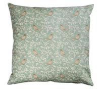 Linen Loft Dainty Songbird Extra-Large Cushion Cover. Contemporary Vintage Style Design in Modern Duck Egg Blue. 23x23 XL Square Cover Only