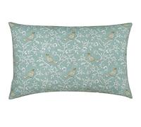 Linen Loft Dainty Songbird XL Rectangular Cushion Cover. Contemporary Vintage Style Design in Modern Duck Egg Blue. 23x15 XL Cover Only