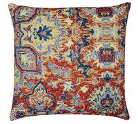 Linen Loft Marrakesh Tapestry Cushion Cover. Traditional Red, Blue and Multicoloured Geometric Navajo Kilim Design. 17x17 Square Cushion Cover Only.