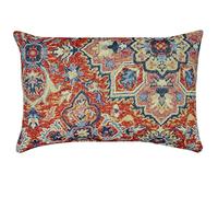 Linen Loft Marrakesh Tapestry XL Rectangular Cushion Cover. Traditional Red, Blue and Multicoloured Geometric Navajo Kilim Design. 23x15 XL Cushion Cover Only.
