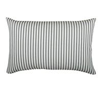 Linen Loft Nautical Cotton Ticking Stripe XL Rectangular Cushion Cover. Nautical Inspired Charcoal Grey and Bright White Vertical Stripe Design. 23x15 XL Cushion Cover Only.