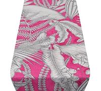 Linen Loft Neon Floral Table Runner in Pink. Exotic Modern Design in Fun Bright Pink. Dinner Party Table Decoration. Available in two sizes. (30cm x 230cm)