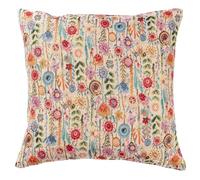 Linen Loft Secret Garden Tapestry Cushion. Tapestry Wildflower Floral Design in Multicoloured. 17x17 Square Cushion Cover