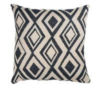 Linen Loft Tribal Ikat Boucle Cushion Cover in Charcoal Grey. Geometric Diamond Design on a Boucle Style Cushion Cover. 17x17 Square Cover Only.