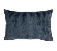 Linen Loft Velvet Jumbo Corduroy XL Rectangular Cushion Cover in Ink Blue. Modern Striped, Supersoft Velvet Chenille in Navy Blue. 23x15 XL Rectangle Cover Only