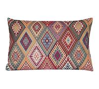 Linen Loft Vintage Kilim Style XL Rectangular Cushion Cover. 23x15 (58x38cm) Cover. Classic Traditional Turkish Style Woven Geometric Tapestry Diamond Pattern. Cover Only.