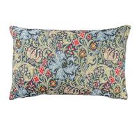 Linen Loft William Morris Golden Lily Tapestry XL Rectangular Cushion Cover in Sapphire Blue. Vintage Arts & Crafts Style Woven Botanical and Floral Pattern. 23x15 Cover Only