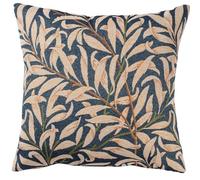 Linen Loft William Morris Willow Bough Tapestry Cushion in Navy Blue. Botanical Interweaving Willow Tree. 17x17 Square Cushion Cover
