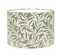 Linen Loft Willow Branch Tapestry Lampshade in Sage Green. Vintage William Morris Style Botanical Leaf Print. Cylinder Style Shade. 30cm & 40cm Options Available