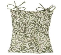 Linen Loft Willow Branch Tapestry Quilted Fibre Seat Pad in Sage Green. Cottagecore Country Home Style, Luxury Dining Chair Pad with Ties. Deep-Filled & Supersoft. 16x16 x 3"