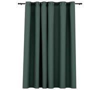 vidaXL Linen-Look Blackout Curtains with Grommets Green 290x245cm UK HOT